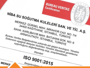 Soğutma kulesi ISO 9001-2015 -TR